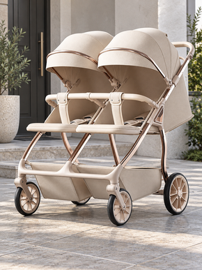 Twin Venture One-Click Folding Double Baby Stroller